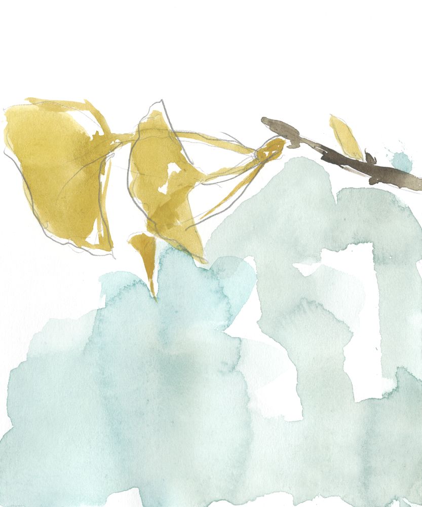 Ginkgo on Dusty Teal I