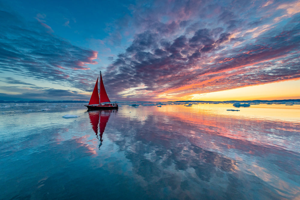 Greenland fire sky